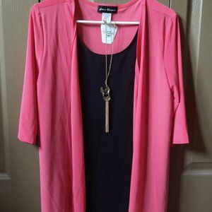 Womens 2-piece Star Vixen Blouse with Necklace Size 1X